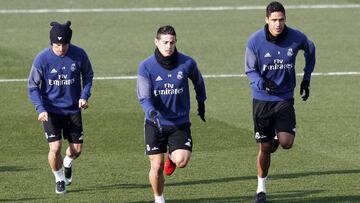 03/01/17 ENTRENAMIENTO REAL MADRID JAMES RODRIGUEZ MODRIC VARANE