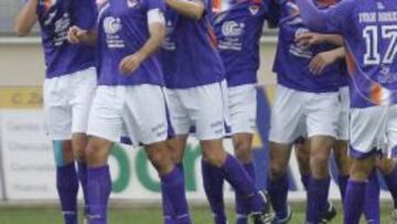 <b>EN FORMA. </b>Los jugadores del Depor celebran un gol.