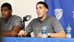 LiAngelo Ball, durante la rueda de prensa tras su llegada a Estados Unidos desde China, donde fue arrestado.