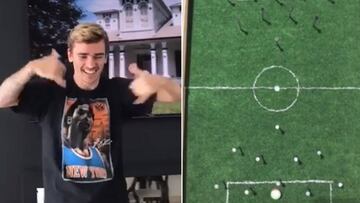 Capturas de los v&iacute;deos del futbolista franc&eacute;s Antoine Griezmann jugando al &quot;Grizibille&quot;.