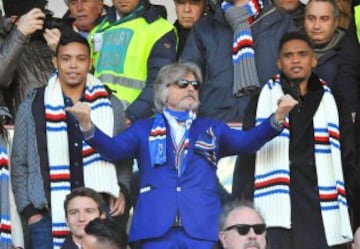 Luis Fernando Muriel, Massimo Ferrero y Samuel Eto'o