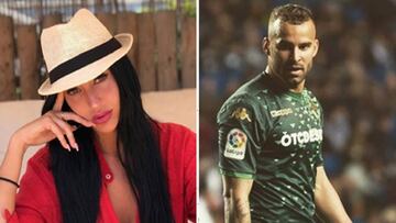 Imágenes de Aurah Ruiz posando y del futbolista Jesé Rodríguez durante un partido con el Betis.