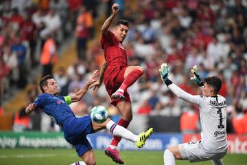 Roberto Firmino, César Azpilicueta y Kepa Arrizabalaga.