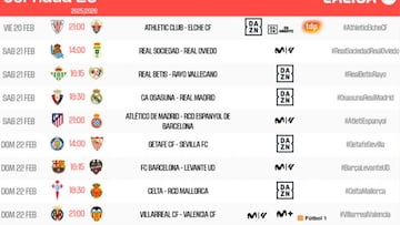 Osasuna-Real Madrid, el sábado 21; Barça-Levante, domingo a las 16:15