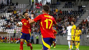 Mateo Joseph celebra su gol contra Kazajistán.