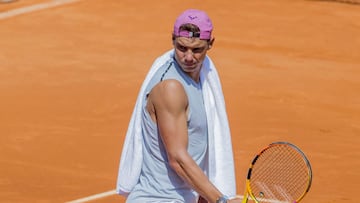 Rafa Nadal, durante un entrenamiento.