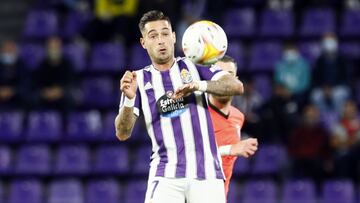 VALLADOLID, 08/10/21. PHOTOGENIC. PARTIDO DE LA LIGA SMARTBANK ENTRE EL REAL VALLADOLID Y EL MALAGA CF. SERGIO LEON.