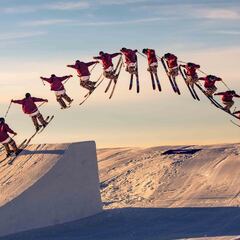 Espectacular sesión de saltos al atardecer en Sierra Nevada