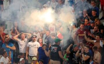 Incidentes en las gradas, entre los seguidores al final del encuentro