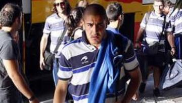 <b>TENSIÓN. </b>El Hércules llegó ayer a Huelva consciente de lo que se jugará en El Colombino.