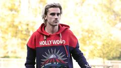 Griezmann, a su llegada a la concentraci&oacute;n francesa en Clairefontaine.