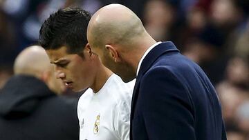 James y el DT Zinedine Zidane.