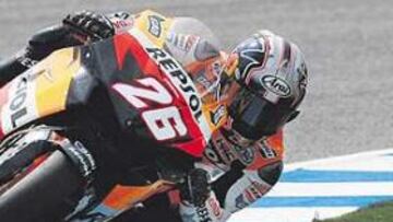 <b>EL GRAN PROTAGONISTA. </b>Media España quiso seguir a través de la televisión el debut de Dani Pedrosa en MotoGP y el piloto catalán no defraudó las expectativas.