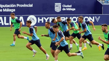 Entrenamiento del Málaga.