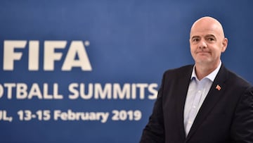 Infantino durante una coferencia de prensa de la FIFA