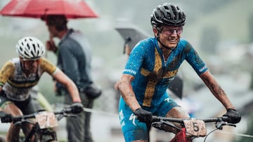 Jenny Rissveds performs at UCI MTB XCO World Cup in Les Gets, France on July 4th, 2021 // SI202107040800 // Usage for editorial use only // 