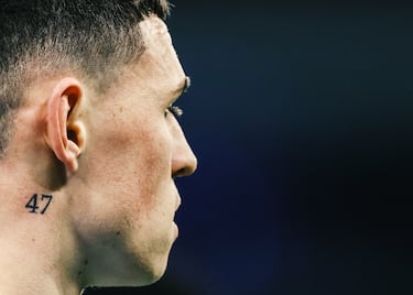 Tatuaje del jugador nacido en Stockport, Phil Foden.