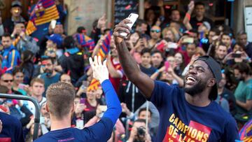 La rúa del Barcelona: Umtiti, el que mejor se lo pasó