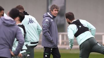 Pellegrini, en un entrenamiento. 