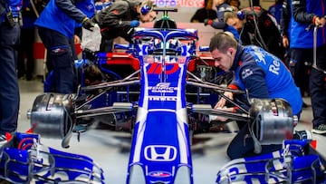 MONTMELO, SPAIN - MARCH 01:  Scuderia Toro Rosso garage during  day four of F1 Winter Testing at Circuit de Catalunya on March 1, 2018 in Montmelo, Spain.  (Photo by Peter Fox/Getty Images)