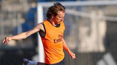 El centrocampista croata del Real Madrid, Luka Modric, durante un entrenamiento.