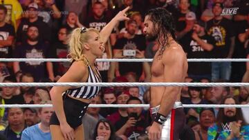 Lacey Evans y Seth Rollins en Stomping Grounds.