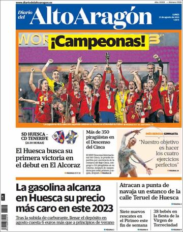 La prensa española, orgullosa de sus campeonas del mundo