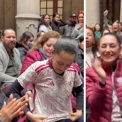 Claudia Sheinbaum se pone jersey del “Tri” y canta “Cielito Lindo”