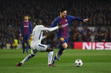 Lionel Messi y N'Golo Kante.