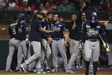 Los Diablos Rojos derrotaron 13-11 a los Tigres de Quinta Roo para clasificar a la final de la Zona Sur en la LMB. La afición vibró con la victoria de los locales.