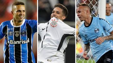 Luan (Gremio), Pedrinho (Corinthians) y Everton (Gremio).