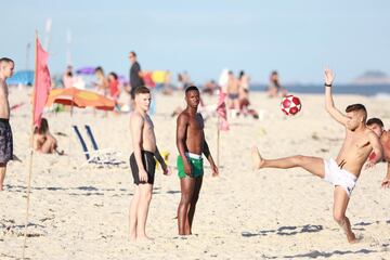 Vinicius having holiday fun on the Rio beaches