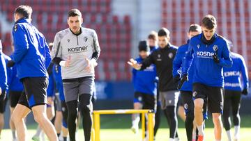 Entrenamiento de Osasuna en El Sadar.
