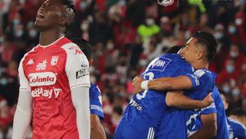Millonarios venció a Santa Fe por la fecha 14 de la Liga BetPlay. El equipo azul se acercó a la clasificación, mientras que los cardenales se complicaron
