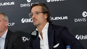 Feliciano López durante una rueda de prensa de la Copa Davis.