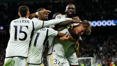 Nico Paz, autor del 3-2 del Madrid ante el Nápoles.