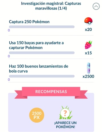 pokemon go master ball investigacion magistral capturas maravillosas