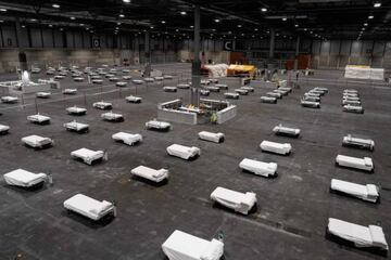 The IFEMA exhibition centre in Madrid has been turned into a field hospital as Spain battles the spread of the coronavirus in the country.