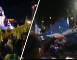 Comparación de aficionados del América y Cruz Azul celebrando en el Ángel de la Independencia