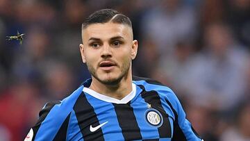 Mauro Icardi jugando contra el Empoli en el Giuseppe Meazza.