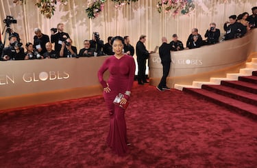 Janine Rubenstein posa en la alfombra roja.