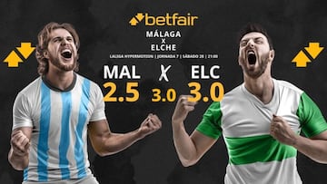Málaga CF vs. Elche CF: horario, TV, pronósticos, estadísticas y clasificación