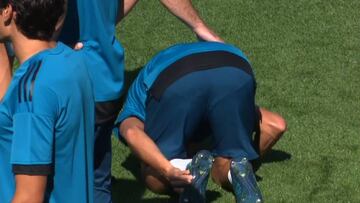 Lucas dio el susto en la sesión por este pisotón de Nacho