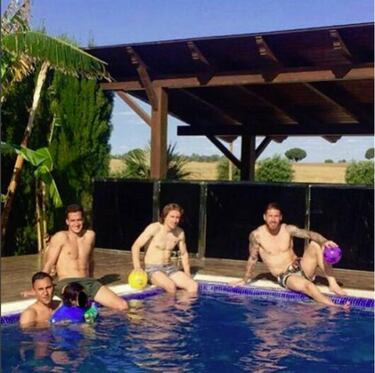 Keylor, Modric y Lucas Vázquez se relajan con Ramos en Sevilla