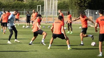 Un entrenamiento del Huesca de esta pretemporada.