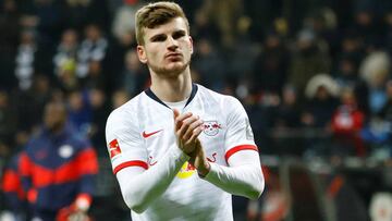 Werner, en un partido con el Leipzig.