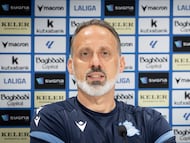 El entrenador de la Real Sociedad, Pellegrino Matarazzo, en rueda de prensa en Zubieta. EFE/Javier Etxezarreta.