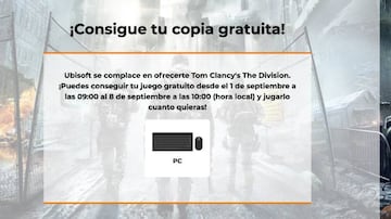 The Division, gratis solo durante unos días en PC.