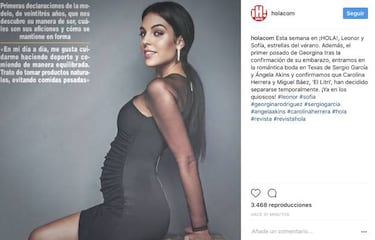 Georgina Rodriguez, novia de Cristiano Ronaldo, posa embarazada por primera vez