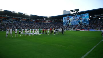 Protocolo during the 1st round match between Pachuca and Monterrey as part of the Torneo Apertura 2024 Liga MX at Hidalgo Stadium on July 07, 2024 in Pachuca, Hidalgo, Mexico.